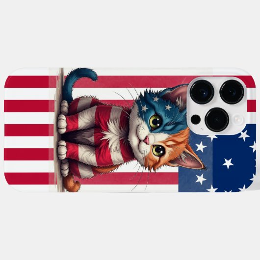 Amerikaanse Vlag Kat Case-Mate iPhone Case (Achterkant (horizontaal))