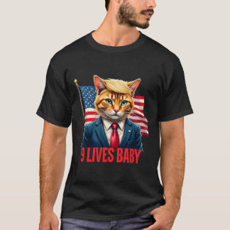 Amerikaanse Vlag Kat In Suite Donald Trump Negen L T-shirt