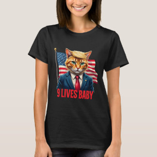 Amerikaanse vlag kat in suite Donald Trump Negen l T-shirt