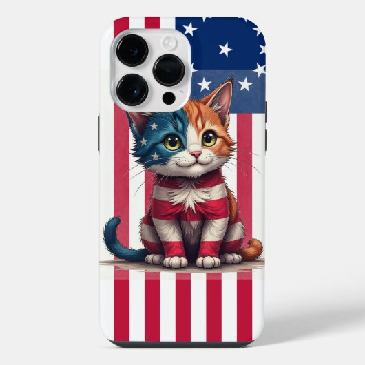 Amerikaanse Vlag Kat iPhone Hoesje (Achterkant)