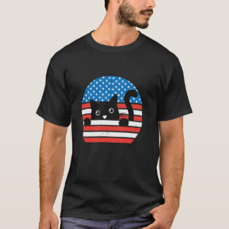 Amerikaanse Vlag Kat Zonnebril Patriottische Kat 4 T-shirt