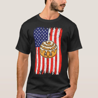 Amerikaanse Vlag Kawaii Kaneel T-shirt