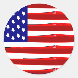 Amerikaanse vlag Kayak Ronde Sticker