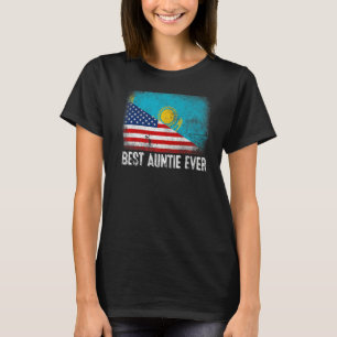 Amerikaanse vlag & Kazachstan vlag beste tante ooi T-shirt