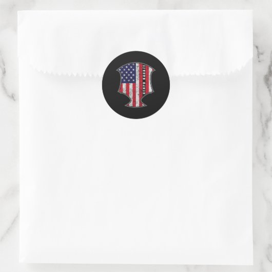 Amerikaanse vlag Kenpo Karate Fighter Patriottisch Ronde Sticker (Tas)