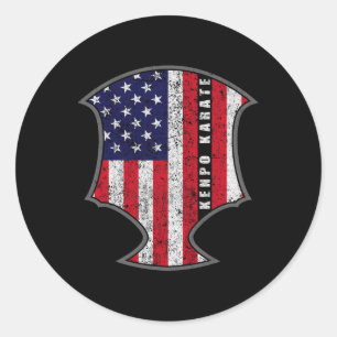 Amerikaanse vlag Kenpo Karate Fighter Patriottisch Ronde Sticker