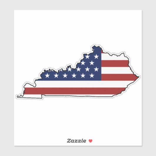 Amerikaanse vlag Kentucky Sticker (Vel)