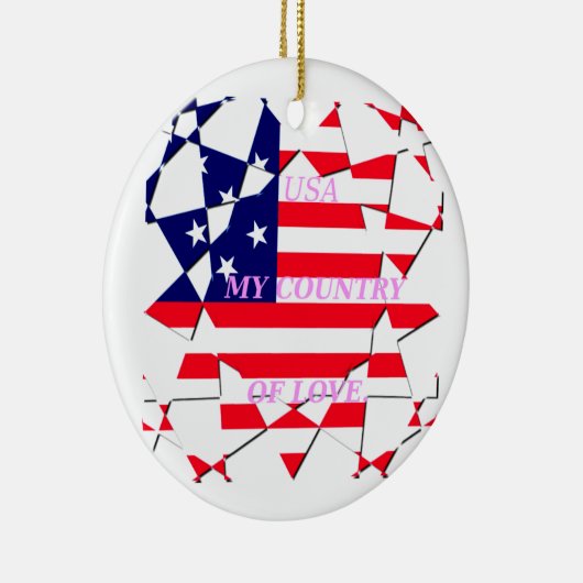 Amerikaanse vlag keramisch ornament (Rechts)