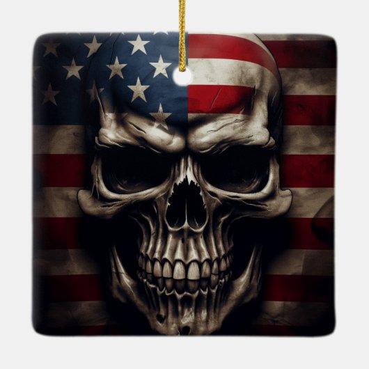 Amerikaanse vlag keramisch ornament (Achterkant)