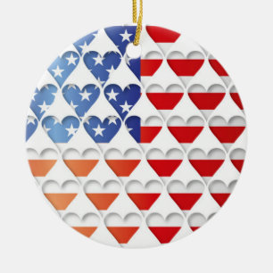 Amerikaanse vlag keramisch ornament