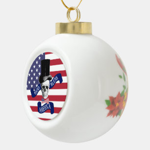 Amerikaanse vlag keramische bal ornament