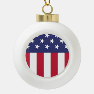 Amerikaanse vlag keramische bal ornament