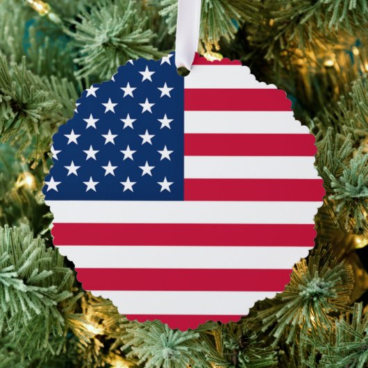 Amerikaanse Vlag Kerst Ornament Kaart (Insitu (Drie))