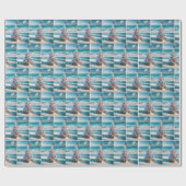 Amerikaanse vlag kerstboom cadeaupapier (Vlak)