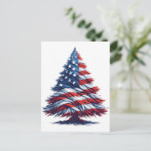 Amerikaanse Vlag Kerstboom Patriottische Kunst Briefkaart (Staand voorkant)