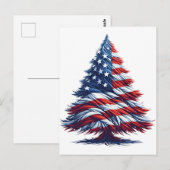Amerikaanse Vlag Kerstboom Patriottische Kunst Briefkaart (Voorkant / Achterkant)