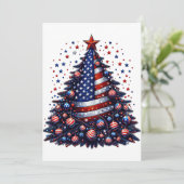 Amerikaanse Vlag Kerstboom Patriottische Kunst Kaart (Staand voorkant)