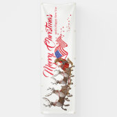 Amerikaanse vlag Kerstmis in Santa Reindean buiten Spandoek (Verticaal)