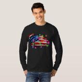 Amerikaanse vlag Kerstmis met prettige kerstdagen T-shirt (Voorkant volledig)