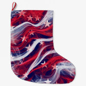 Amerikaanse vlag kerststaart dubbelzijdig grote kerstsok (Voorkant)