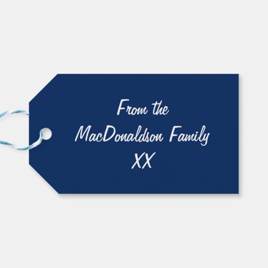 Amerikaanse vlag Kerstvakantie gewoonte Cadeaulabel (Achterkant Horizontaal)