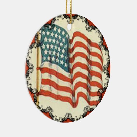  Amerikaanse vlag kerstversiering Keramisch Ornament (Rechts)