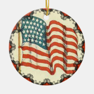  Amerikaanse vlag kerstversiering Keramisch Ornament