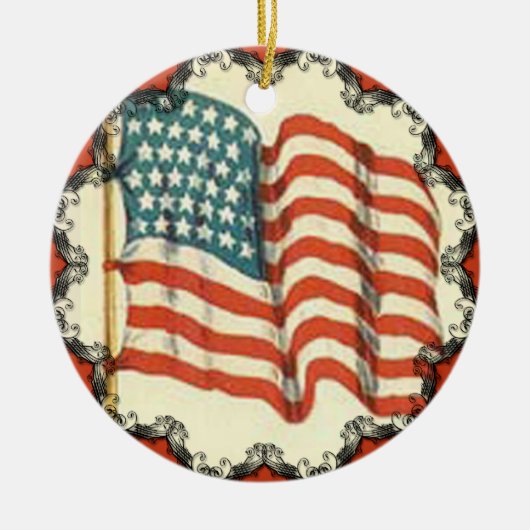  Amerikaanse vlag kerstversiering Keramisch Ornament (Voorkant)