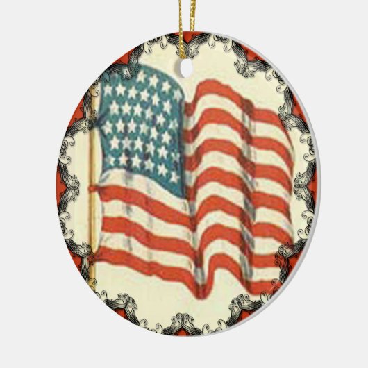  Amerikaanse vlag kerstversiering Keramisch Ornament (Links)