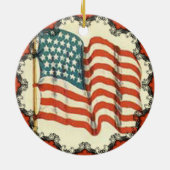  Amerikaanse vlag kerstversiering Keramisch Ornament (Achterkant)