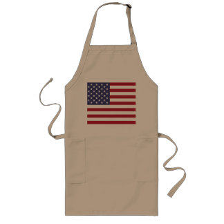 Amerikaanse vlag Khaki Long Apron Lang Schort