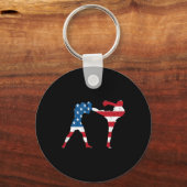 Amerikaanse Vlag Kickboksen Sleutelhanger (Voorkant)