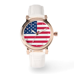 Amerikaanse Vlag Kijk Patriotisch Horloge
