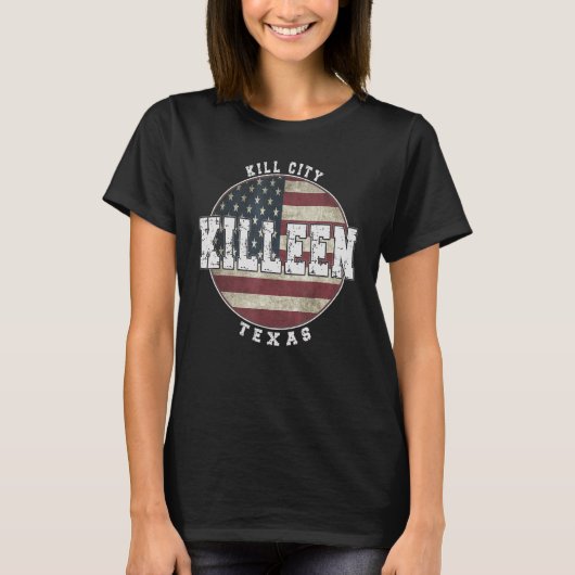  Amerikaanse vlag Killeen Texas T-shirt (Voorkant)