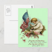 Amerikaanse vlag kind krans Memorial Day Briefkaart (Voorkant / Achterkant)