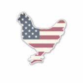 Amerikaanse vlag kip silhouet vinyl auto sticker (Voorkant)