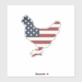 Amerikaanse vlag kip silhouet vinyl auto sticker (Vel)