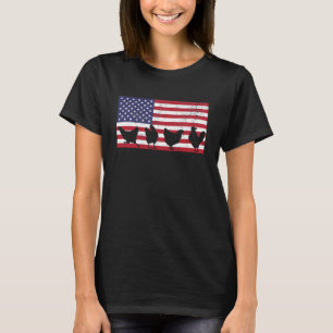 Amerikaanse Vlag Kippenliefhebber USA 4 juli T-shi T-shirt