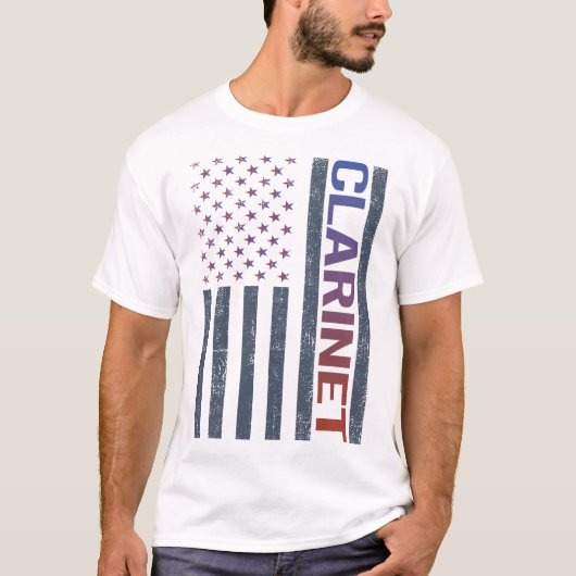 Amerikaanse vlag klarinet t-shirt (Voorkant)