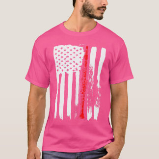 Amerikaanse Vlag Klarinet Tshirt Fluit Muzikant In