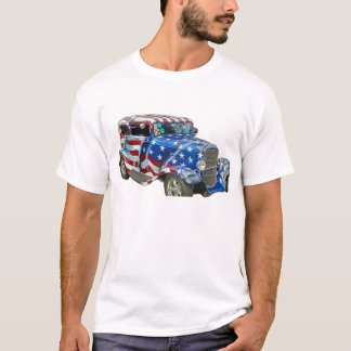 Amerikaanse vlag klassieke auto t-shirt
