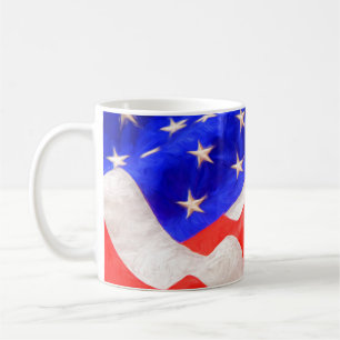 Amerikaanse Vlag Klassieke Witte Mok