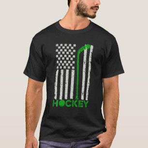 Amerikaanse Vlag Klaver Vintage Hockey St. Patrick T-shirt
