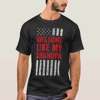 Amerikaanse Vlag Kleinzoon Kleindochter Geweldig L T-shirt