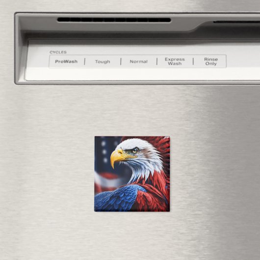 Amerikaanse vlag kleur eagle lijst print magneet (Insitu (Vaatwasser))