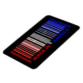 Amerikaanse vlag kleuren streepjescode ontwerp magneet (Linkerzijde)