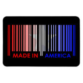 Amerikaanse vlag kleuren streepjescode ontwerp magneet (Horizontaal)
