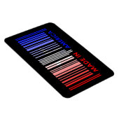 Amerikaanse vlag kleuren streepjescode ontwerp magneet (Rechterzijde)