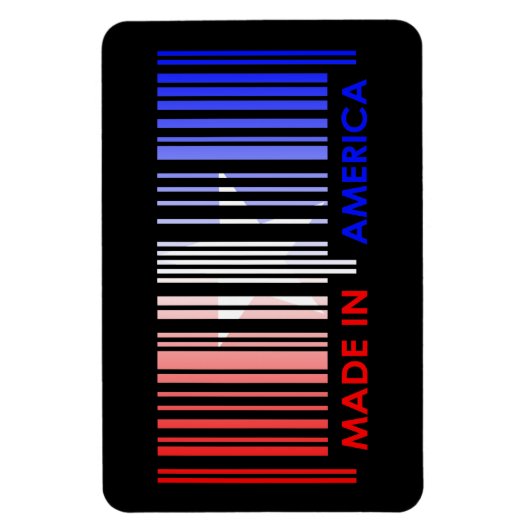 Amerikaanse vlag kleuren streepjescode ontwerp magneet (Verticaal)