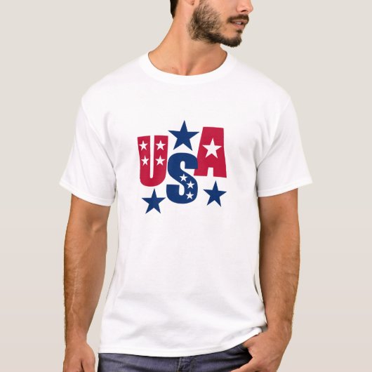 Amerikaanse vlag kleuren USA T-shirt (Voorkant)